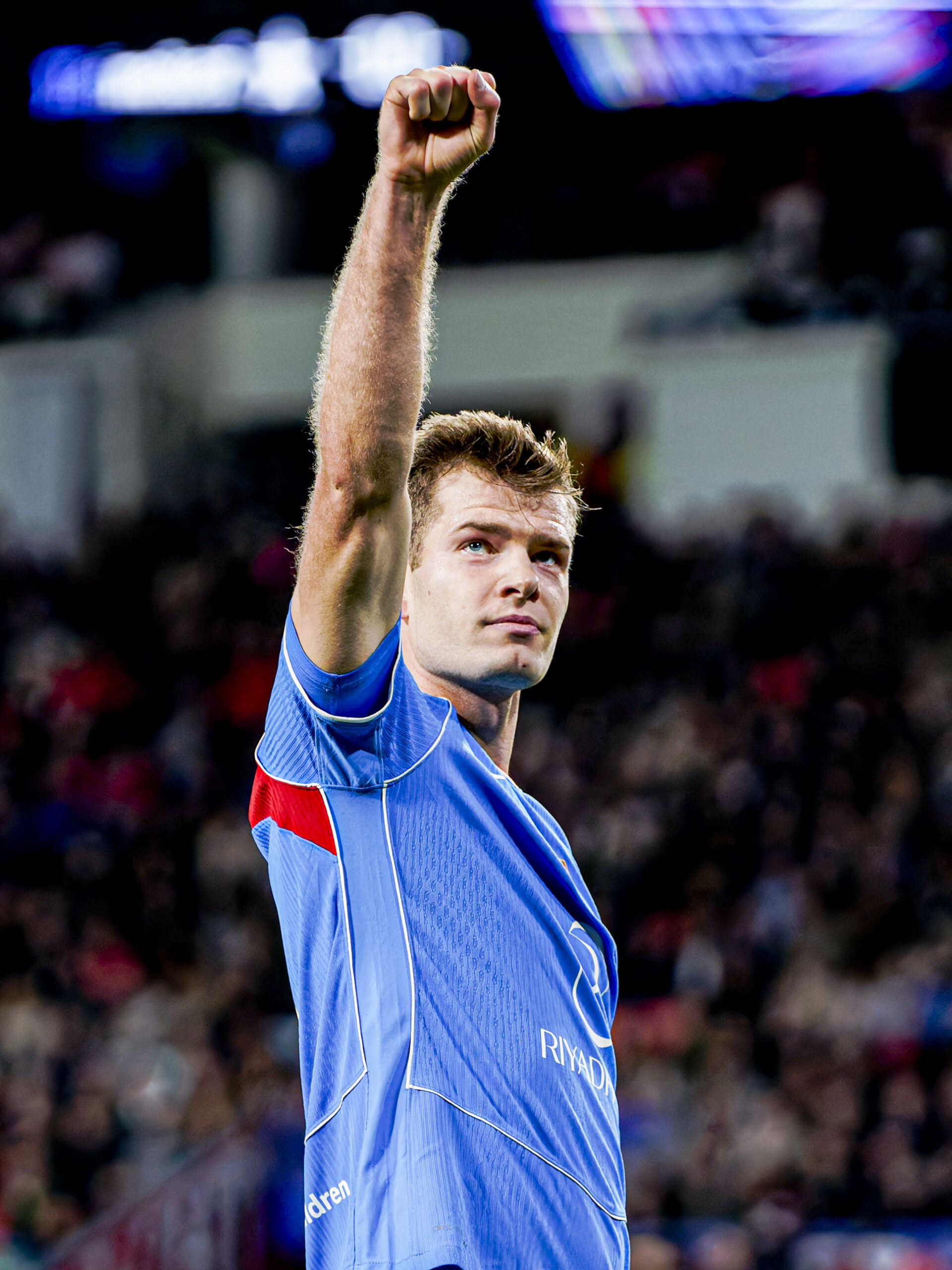 Alexander Sorloth of Atletico de Madrid celebrates after scoring his teams third goal during the UEFA Champions League 2025/26 League Phase MD6 match between PSV Eindhoven and Atletico de Madrid at PSV Stadion on December 9, 2025 in Eindhoven, Netherlands. (Photo by Kevin Senders/MTB Photo)